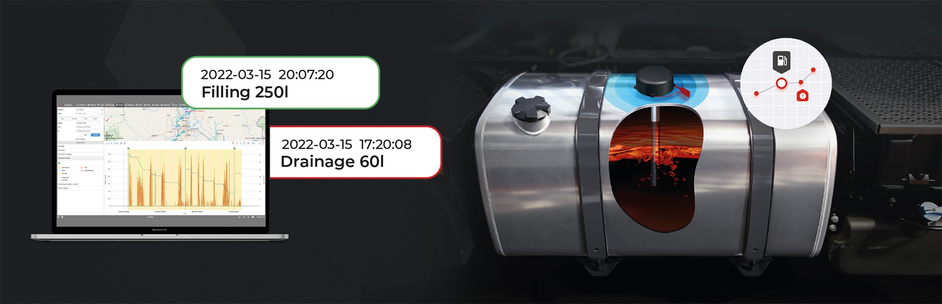 Fuel control with wireless fuel level sensor Escort TD-BLE Fuel control with wireless fuel level sensor Escort TD-BLE