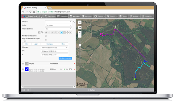 Sistema GPS / GLONASS de monitoreo de transporte Wialon