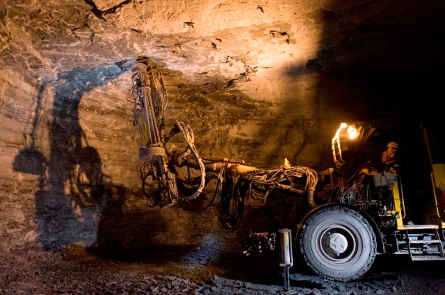 special machinery in a mine mining industry mining of precious non-ferrous metals gold