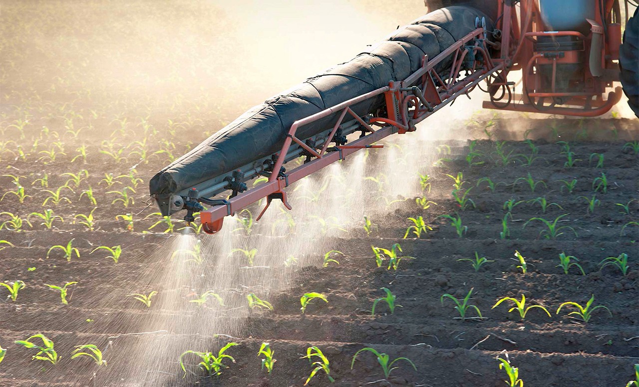 irrigation of land and soil spraying of crops